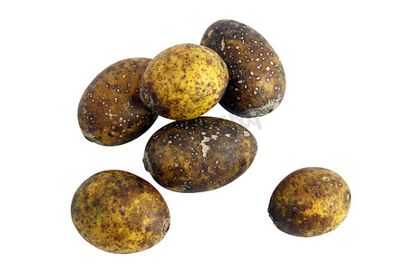 Hog Plum Spondias pinnata 森林水果（Makok 泰语）隔离在白色背景特写