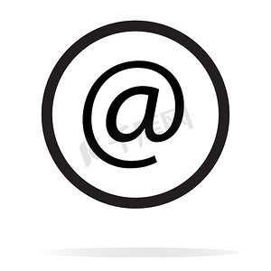 电子邮件图标摄影照片_白色背景上的电子邮件图标。