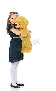 有泰迪熊的女孩。