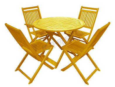 小家电组合摄影照片_木桌椅-黄色