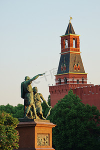 扎基拉姆摄影照片_米努和波扎尔斯基反对莫斯科克里姆林宫的纪念碑