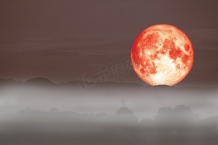 满红鱼月背云上山夜空雾