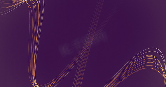 具有动态 3d 线条的抽象紫色背景。