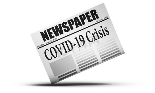 新闻模板摄影照片_Covid-19 危机新闻的报纸问题