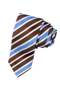 蓝、白、棕色条纹领带