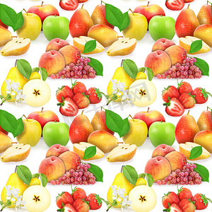 无缝模式与水果和浆果