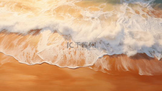 夏天海水背景图片_沙滩上的白色泡沫白色浪花