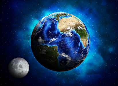 地球行星和月亮