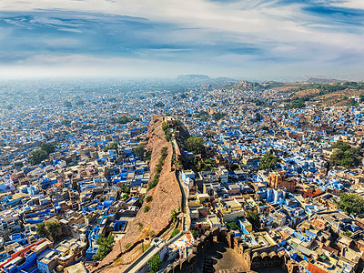 蓝色城市焦特布尔，印度拉贾斯坦邦