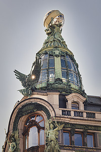 歌手摄影照片_圣彼得堡著名歌手大厦建筑细节观
