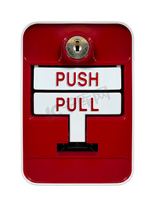 在白色背景上隔离的火警红色框，用于警告和安全系统。