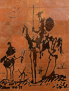 标题半圈摄影照片_毕加索的画《堂吉诃德》