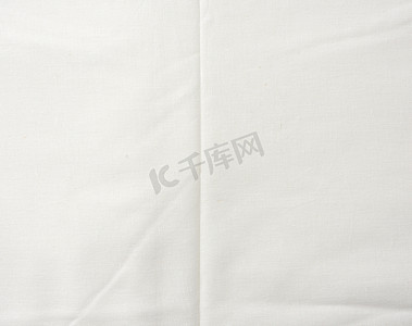 白色棉织物折叠，全框，缝纫布纺织品