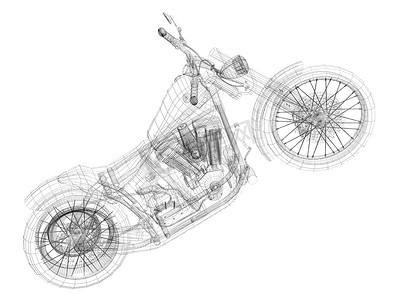 素描概念摩托车