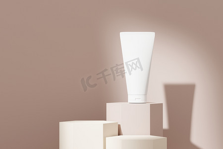 空白化妆品护肤品或包装的 3d 渲染模型。