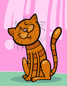 快乐猫卡通插图