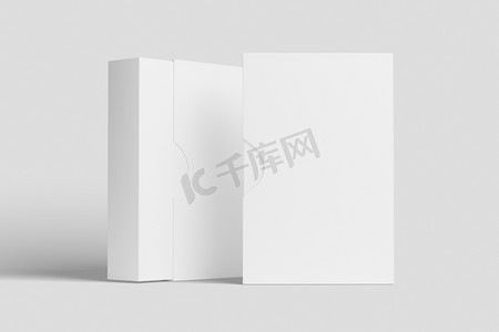 带滑套的软件盒白色空白 3D 渲染模型