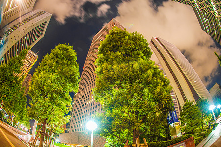 新宿摄影照片_东京新宿高层建筑群夜景