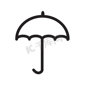 白色背景上的伞图标。