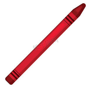 蜡笔标题框摄影照片_红色蜡笔，插图，白色背景上的矢量