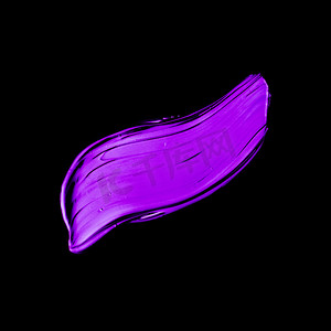 黑色背景上孤立的紫色霓虹灯画笔描边纹理