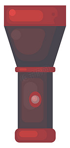 灯笼按钮摄影照片_红色手电筒，插图，白色背景上的矢量