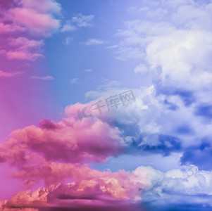 梦幻般的超现实天空作为抽象艺术，现代设计的幻想柔和色彩背景