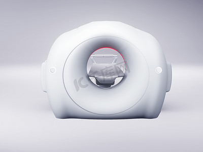断层扫描仪摄影照片_多探测器 CT 扫描仪或计算机断层扫描 3D 插图后视图。