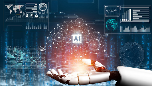 未来派机器人人工智能革命 AI 技术概念