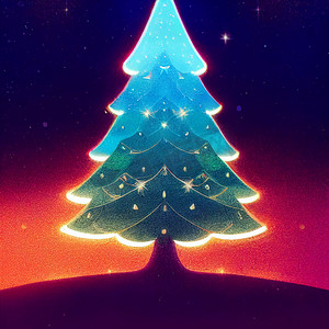 多彩圣诞树图