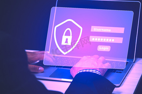 数据盗窃和网络安全代码数字犯罪概念保护数据免受黑客攻击。