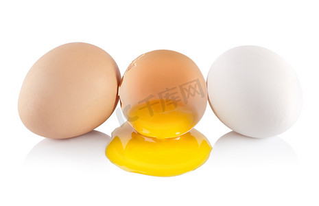 鸡蛋和黄色蛋黄