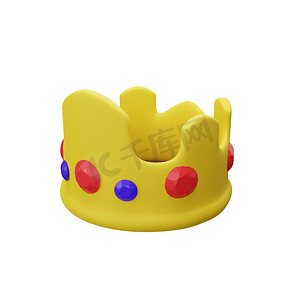 金色皇冠插画摄影照片_国王的皇冠设计插画