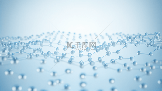 材料结构背景图片_蓝色材料分子材料结构背景