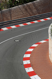 摩纳哥大奖赛赛车沥青和路缘的纹理