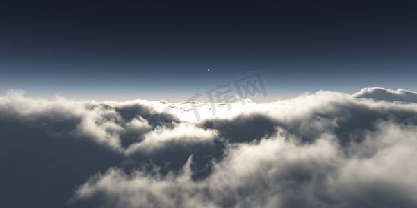 大气梦想摄影照片_梦想飞翔在云层光芒之上