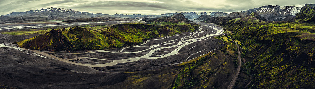 冰岛高地Thorsmork的风景。