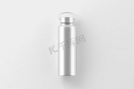 矿泉水瓶底摄影照片_热运动水瓶 3D 渲染白色空白样机