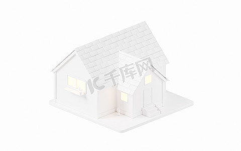 3D 卡通房子，住宅，3d 渲染。