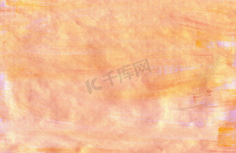 手绘水粉橙色抽象背景。