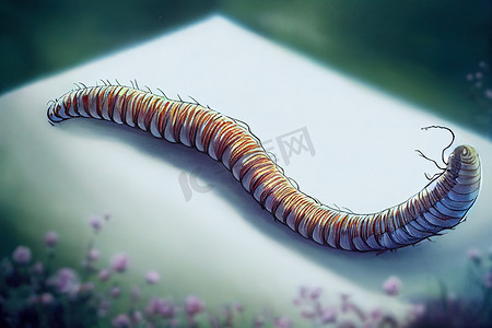 可怕的大花园蠕虫。像蠕虫一样的蚯蚓。像蛇一样的蠕虫。白色的蠕虫