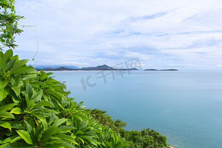 苏梅岛背景摄影照片_苏梅岛的大海和天空景观