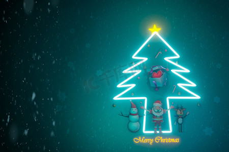 圣诞快乐，新年快乐，一份与红心的礼物.3D 插图。