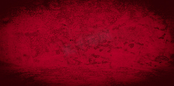 红色墙渐变摄影照片_旧墙纹理水泥黑色红色背景抽象深色设计是浅白色渐变背景。