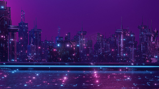 人工智能生活智能摄影照片_现代大都市反乌托邦壁纸背景 3d 渲染