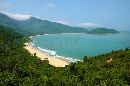 景观、海滩、越南、海滨、生态、绿色
