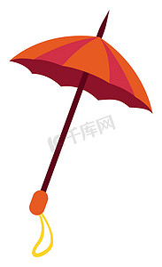 红伞，插图，白色背景上的矢量