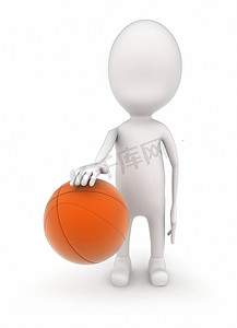 3d 立体人玩篮球概念