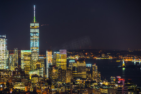 洛克菲勒中心观景台夜景和夜景