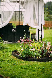 户外凉亭天篷帐篷休息室在我的瑞典花园中设置休闲区